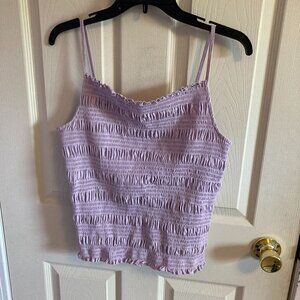 Women H&M Smocked Tank Top Size Large Lavender